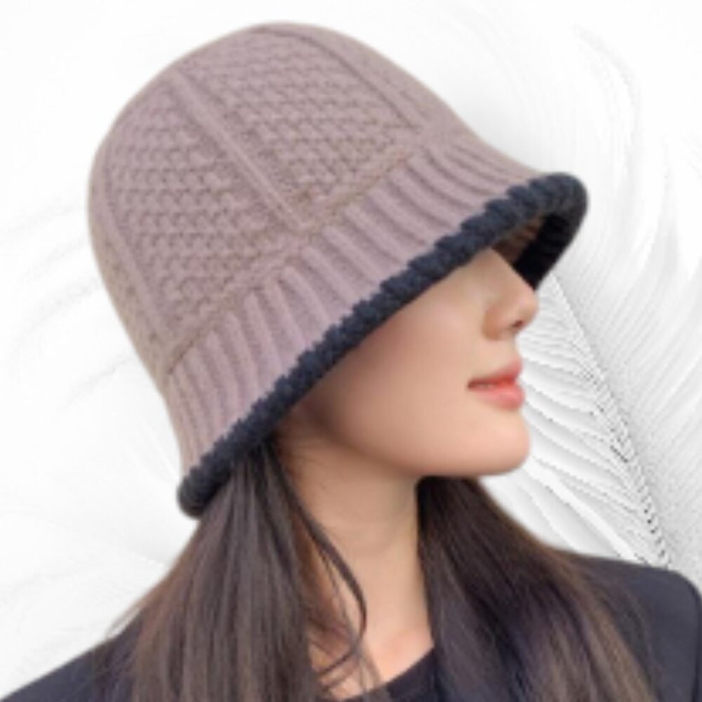 Knitted Bucket Hat – Soft Textured Winter Hat, Warm & Stylish